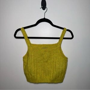WILD FABLE Yellow Knitted Cropped Tank